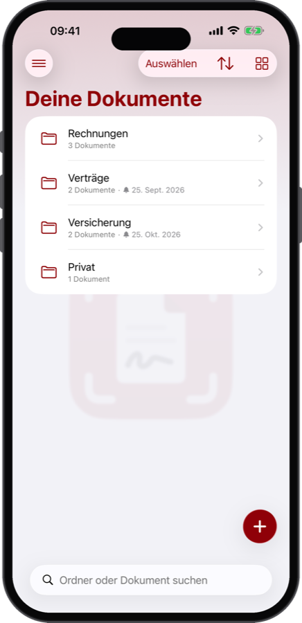 SMART-PDF Bibliothek mit geordneten Ordnern