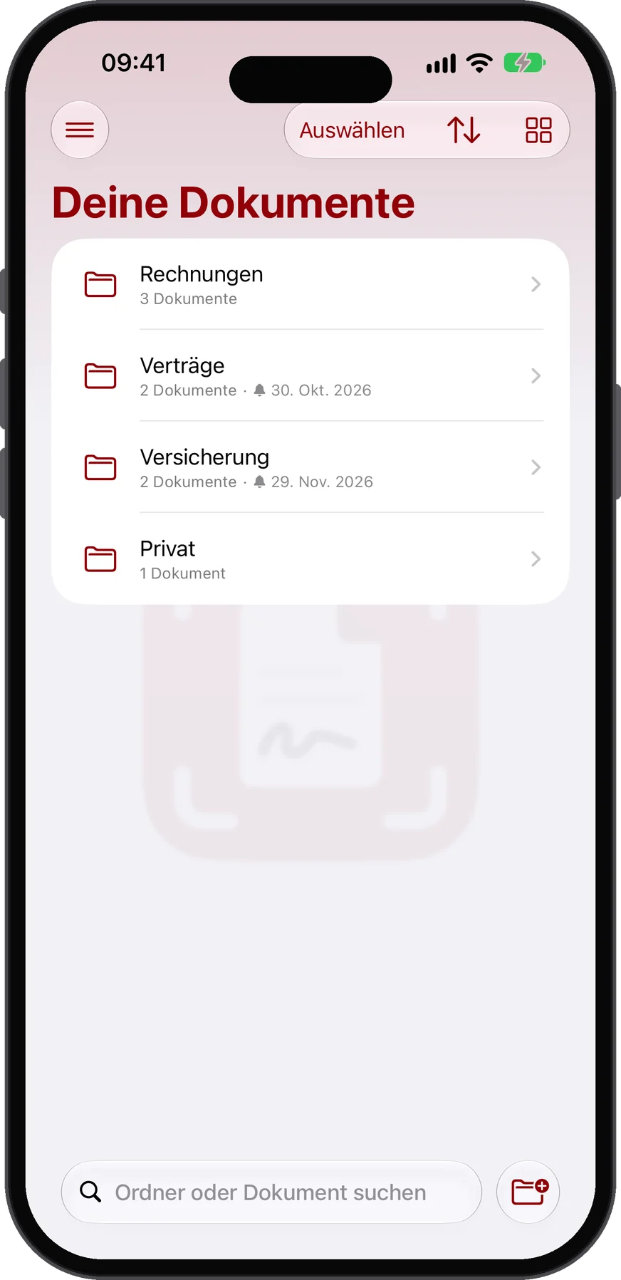 SMART-PDF Bibliothek mit geordneten Ordnern