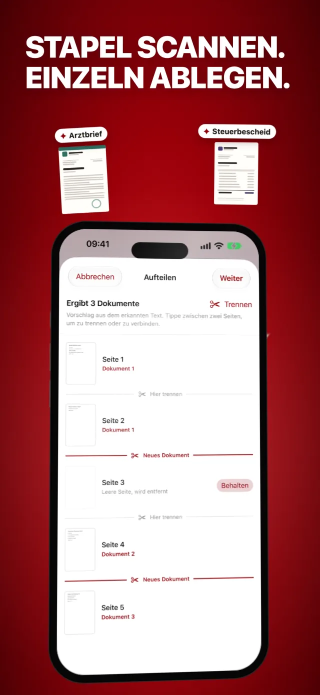 Stapel scannen, einzeln ablegen: SMART-PDF teilt einen Scan in einzelne Dokumente auf