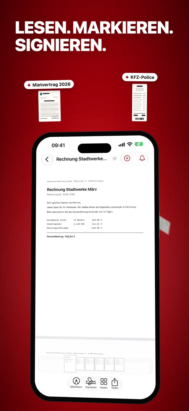 PDF-Viewer mit Markieren, Signieren, Teilen