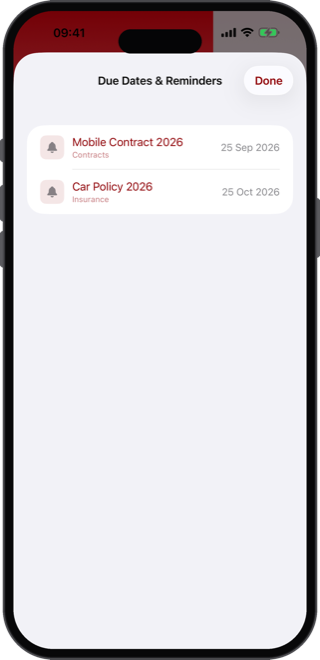 Document dates with reminders